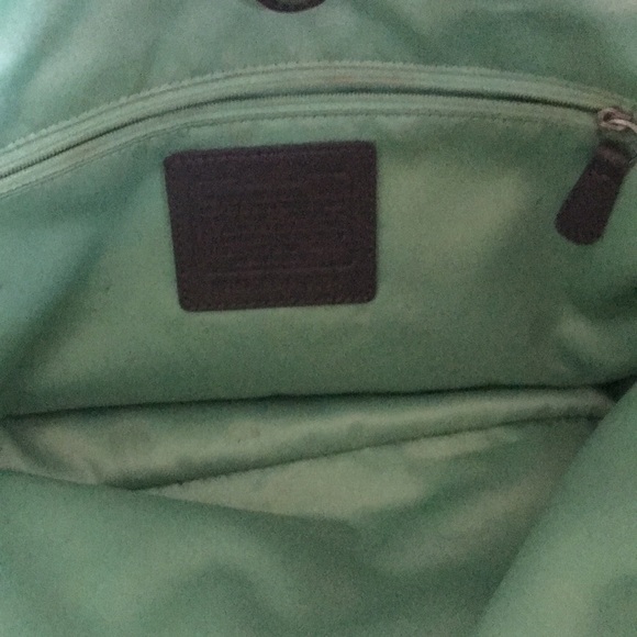 Coach leather purse large off white with grey trim - Picture 5 of 7